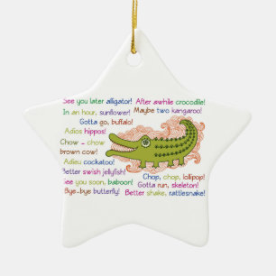 Goodbye and Good luck from Group, Alligator Ceramic Ornament