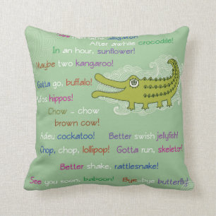 Goodbye and Good luck from Group, Alligator Throw Pillow