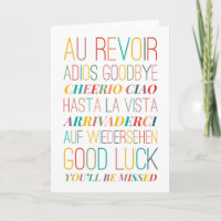 Goodbye Farewell Folded Greeting Card