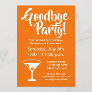 Goodbye farewell going away party invitations