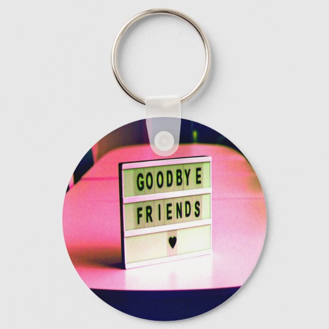 Goodbye Friends Heard Pink Keychain (Front)