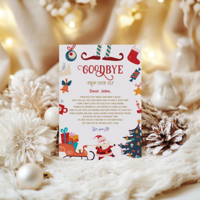 Goodbye from Elf Christmas Letter  Invitation (Creator Uploaded)