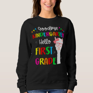 Goodbye Kindergarten Hello 1st Grade Llama Girls 2 Sweatshirt