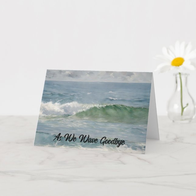 Goodbye Leaving Best Wishes Ocean Wave Card (Small Plant)