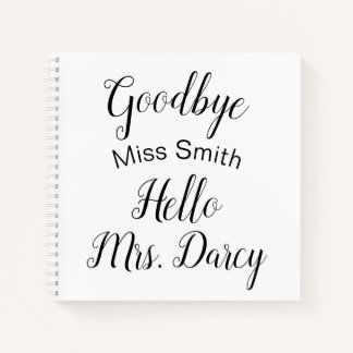 Goodbye Miss Hello Mrs Personalized Guest Book