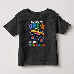 Goodbye Pre-k Monster Truck Graduation Boys Toddler T-shirt