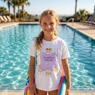 Goodbye School Hello Pool Stripes Party T-Shirt 