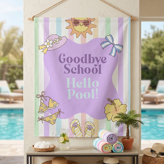 Goodbye School Hello Pool Stripes Party Tapestry