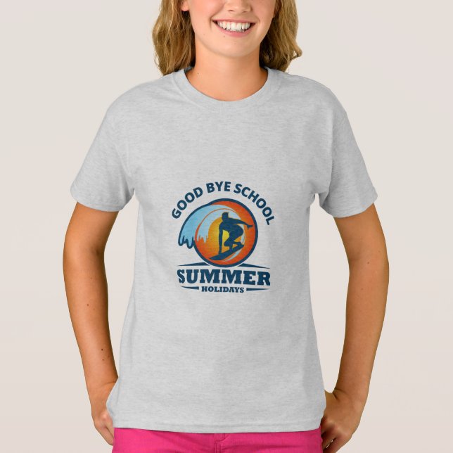 Goodbye School Hello Summer Beach T-Shirt (Front)