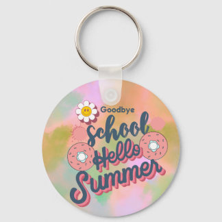 Goodbye School Hello Summer Doughnut Art Keychain