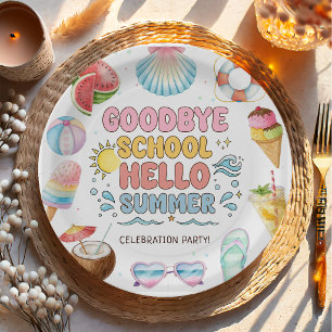 Goodbye School, Hello Summer, End of School Paper Plate