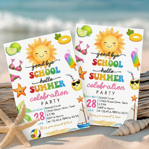Goodbye School Hello Summer Party Invitation