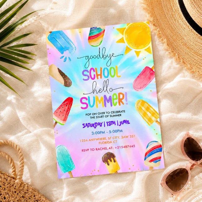 Goodbye School Hello Summer Pool Party Invitation (Creator Uploaded)