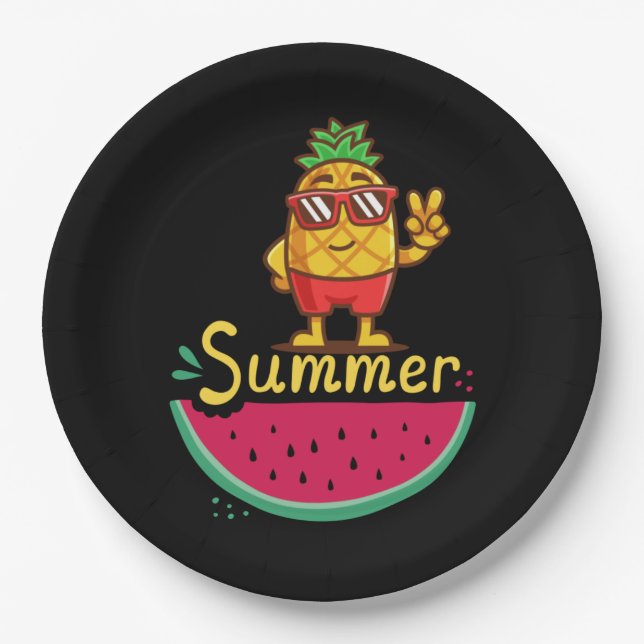  Goodbye School Hello Summer Time  Paper Plate (Front)