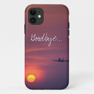Goodbye sunset airplane wanderlust traveller hipst iPhone 11 case