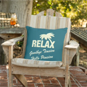 Goodbye tension hello pension funny retirement outdoor pillow