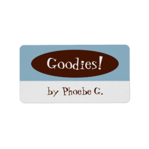 Goodies Blue and Brown Kitchen Labels