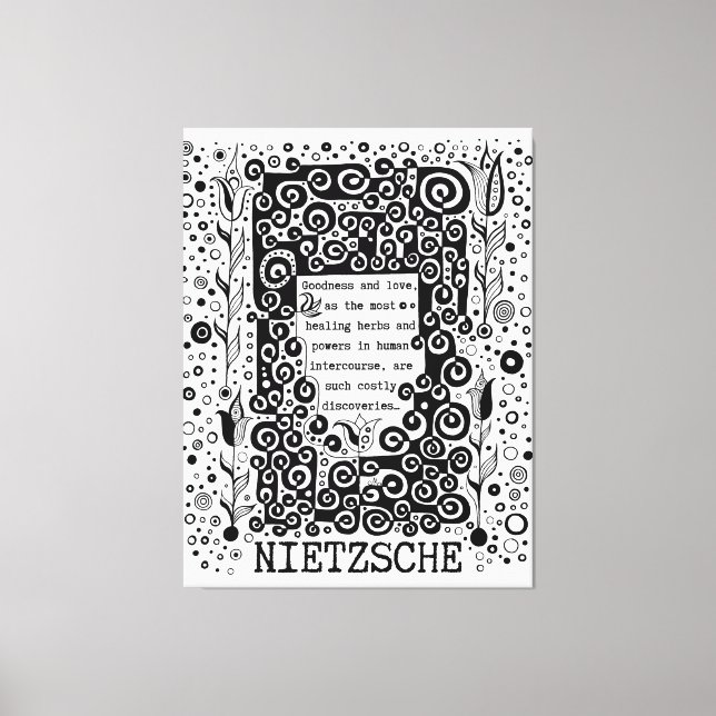 Goodness and LOVE quote by Nietzsche Canvas Print (Front)