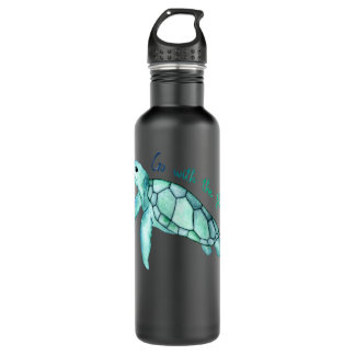 Goodness Humour Sea Green Turtle Watercolor With F 710 Ml Water Bottle