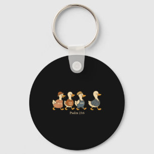 Goodness mercy psalm 23_6 goose christian humour keychain