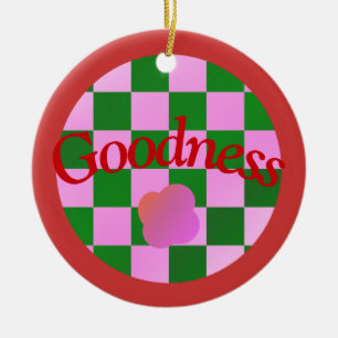 Goodness Quote in Classic Red Typography Ceramic Ornament