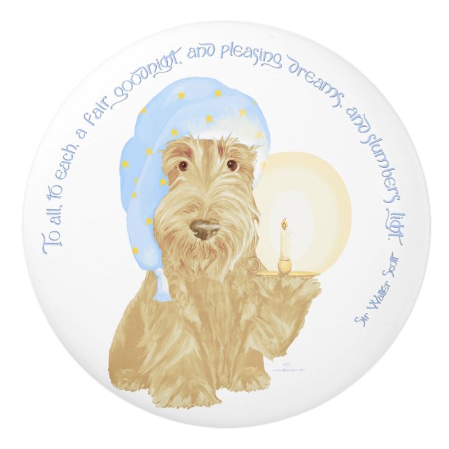 Goodnight Scotties Ceramic Knob (Front)