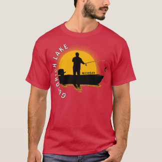Goodrich Lake Fishing Michigan Sunrise T-Shirt