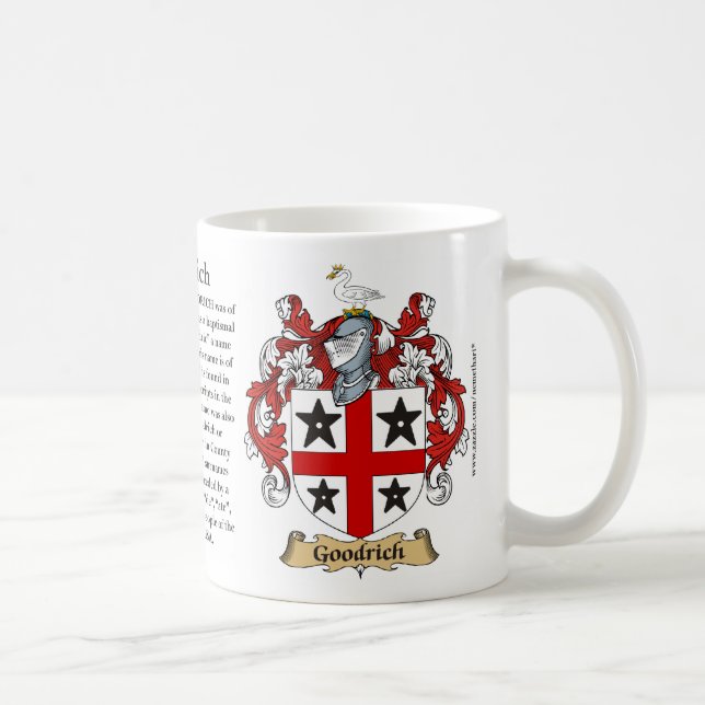 Goodrich, the Origin, the Meaning and the Crest Coffee Mug (Right)