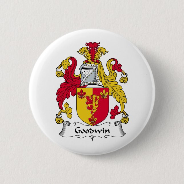 Goodwin Family Crest 2 Inch Round Button (Front)
