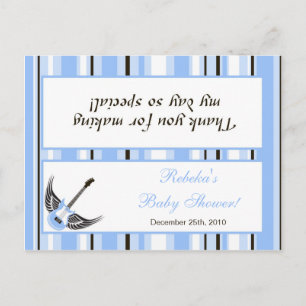 Goody Bag Topper Boy Blue Punk Rocker Guitar Invitation Postcard