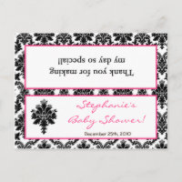 Goody Bag Topper Hot Pink Black Damask
