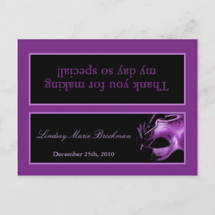 Goody Bag Topper Sweet 16 Purple Lilac Black Party Invitation Postcard