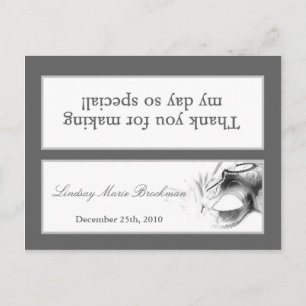 Goody Bag Topper Sweet 16 Silver White Party Invitation Postcard