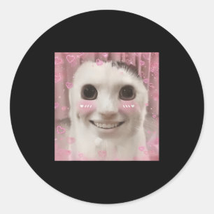 Goofy Ahh Cat Meme Dank Cursed Weirdcore Cringey B Classic Round Sticker