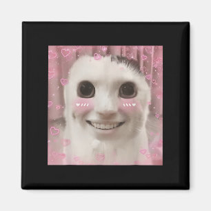 Goofy Ahh Cat Meme Dank Cursed Weirdcore Cringey B Magnet