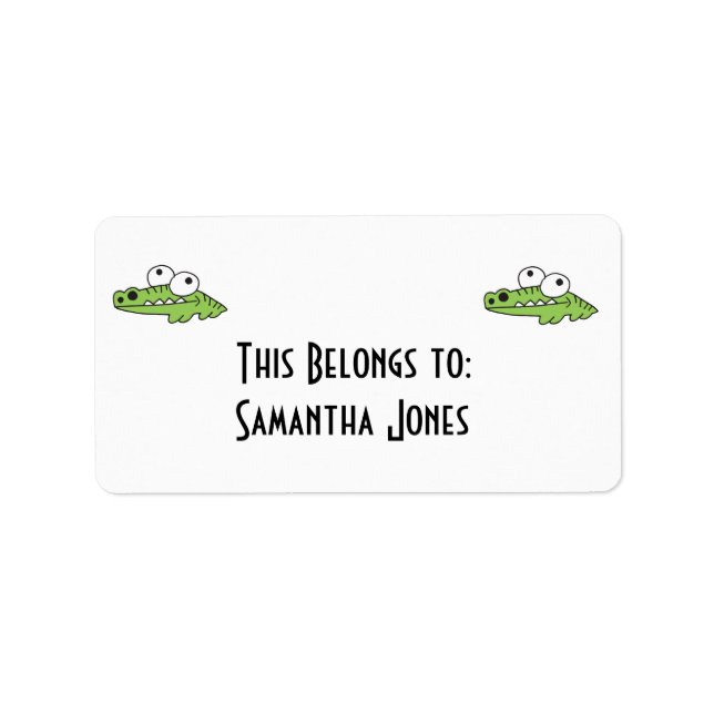 goofy baby alligator label (Front)
