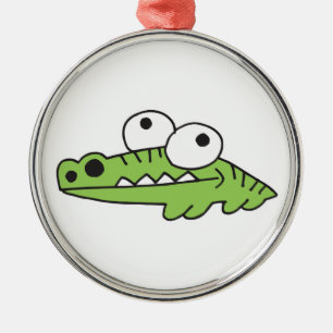 goofy baby alligator metal ornament