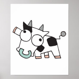 Goofy Baby Cow Poster
