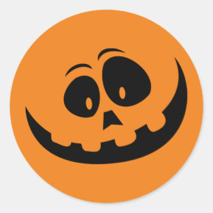Goofy Carved Face Halloween Design Classic Round Sticker