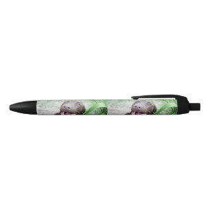 Goofy Delights: Chocolate Brown Labrador Puppy, Blue Ink Pen