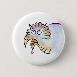 Goofy Dinosaur Triceratops 2 Inch Round Button