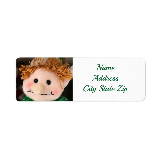 **GOOFY ELF NOËL** ÉTIQUETTE D'ADRESSE DE RETOUR (Devant)