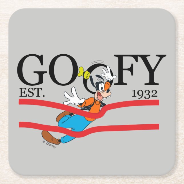 Goofy Est. 1932 Square Paper Coaster (Front)