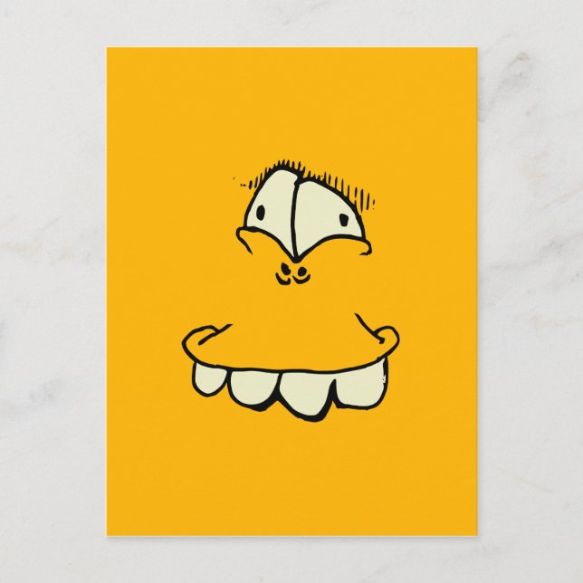 goofy eyes and teeth toon face postcard (Front)