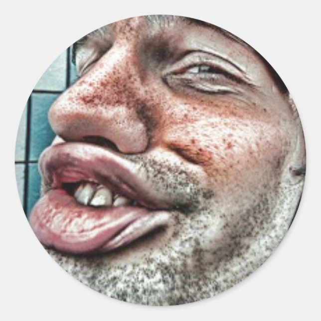 Goofy Faces and Scrapbooking?HaHa Classic Round Sticker (Front)