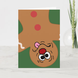 Goofy Gingerbread Man Cookie Holiday Card