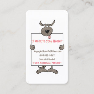 Goofy Gray Hound Dog Pet Sitter 3x5 Business Card