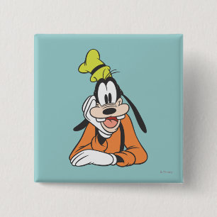 Goofy   Hand on Chin 2 Inch Square Button