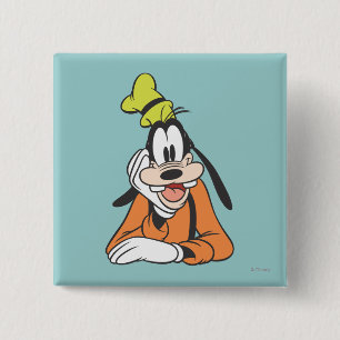 Goofy   Hand on Chin 2 Inch Square Button