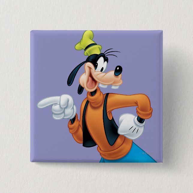 Goofy | Hand on Hip 2 Inch Square Button (Front)